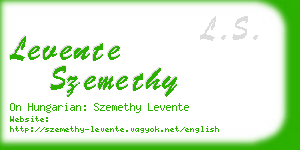 levente szemethy business card